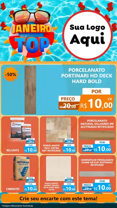 Modelo de Rede Social para Stories com o tema Janeiro Top para Pisos e revestimentos