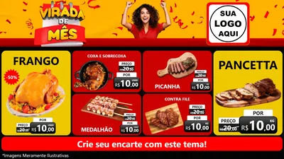 Modelo de TV para TV Horizontal com o tema Virada de Mês para Assados
