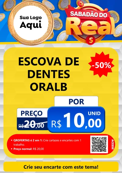 Modelo de Cartaz para Cartaz A4 Vertical com o tema Sabadão do Real para Higiene Pessoal