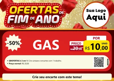 Modelo de Cartaz para Cartaz A4 Horizontal com o tema Ofertas de Fim de Ano para Água e gás