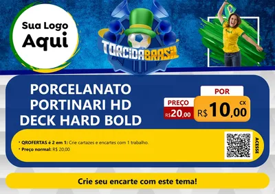 Modelo de Cartaz para Cartaz A4 Horizontal com o tema Torcida Brasil - Copa para Pisos e revestimentos
