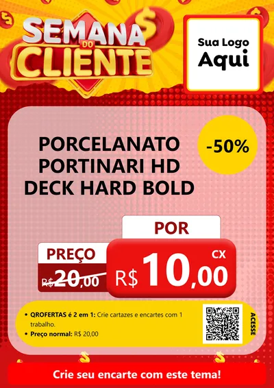 Modelo de Cartaz para Cartaz A4 Vertical com o tema Semana do Cliente para Pisos e revestimentos
