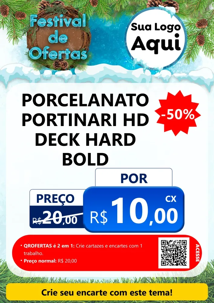 Modelo de Cartaz para Cartaz A4 Vertical com o tema Festival de Ofertas - Inverno para Pisos e revestimentos