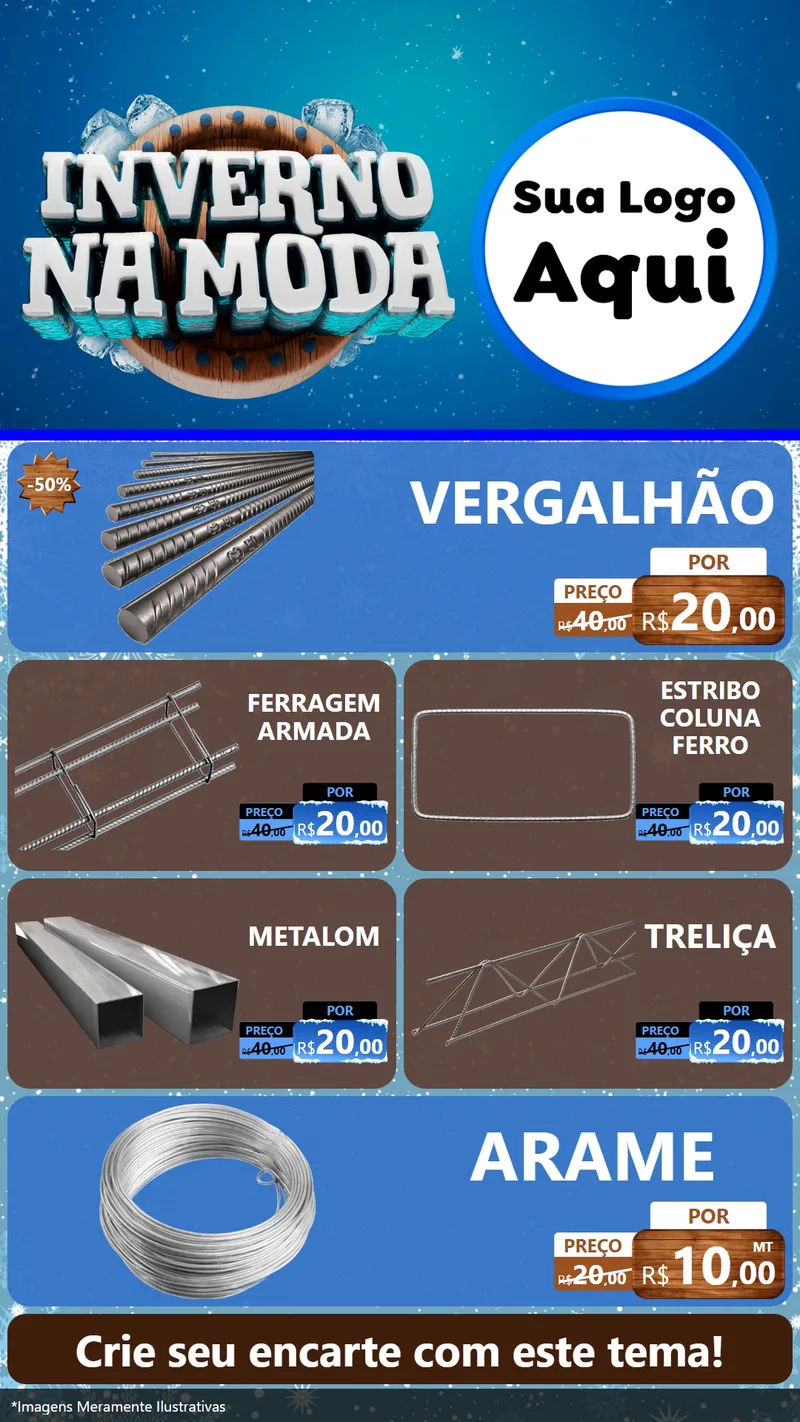 Modelo de TV para TV Vertical com o tema Inverno na Moda para Ferragens