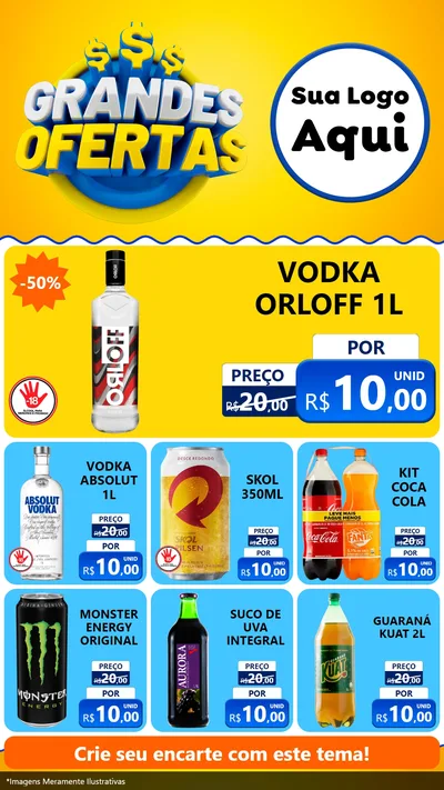 Modelo de Rede Social para Stories com o tema Grandes Ofertas para Distribuidora de bebidas