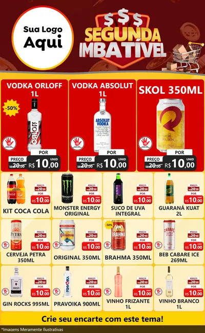 Modelo de Encarte para Encarte Grande com o tema Segunda Imbatível para Distribuidora de bebidas