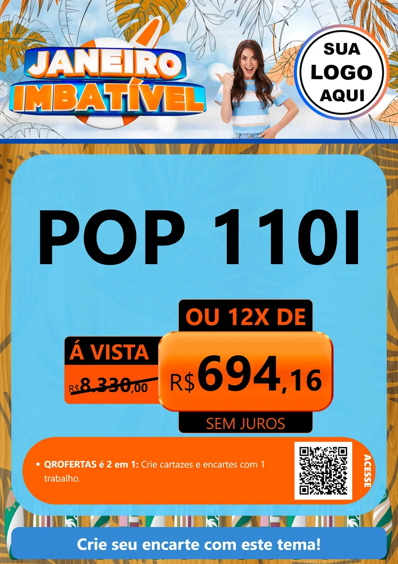 Modelo de Cartaz para Cartaz A4 Vertical com o tema Janeiro Imbatível para Concessionaria de Motos