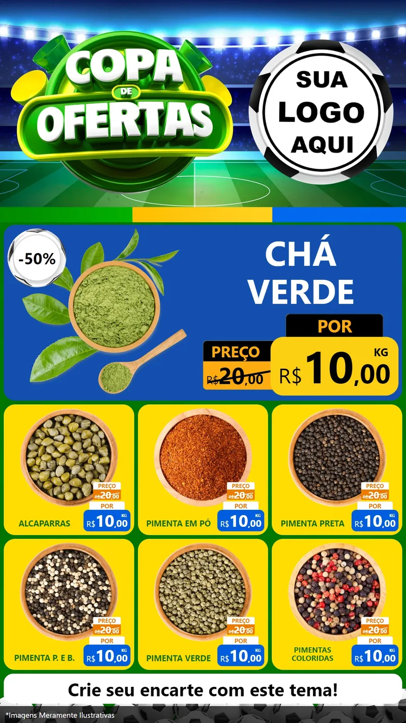 Modelo de Rede Social para Stories com o tema Copa de Ofertas para Produtos Naturais