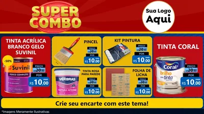 Modelo de TV para TV Horizontal com o tema Super Combo para Tintas e Ferramentas