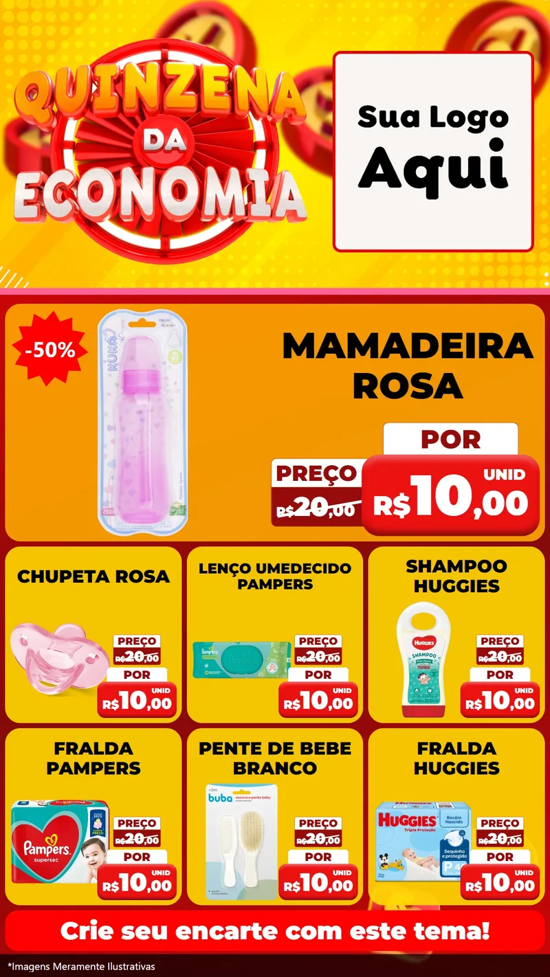 Modelo de Rede Social para Stories com o tema Quinzena Da Economia para Bebês