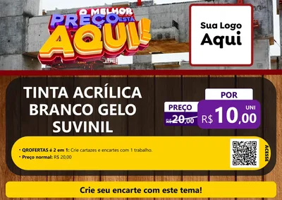 Modelo de Cartaz para Cartaz A4 Horizontal com o tema O Melhor Preço Está Aqui - Construção para Tintas e Ferramentas