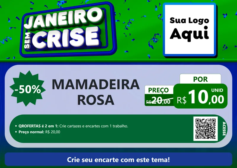 Modelo de Cartaz para Cartaz A4 Horizontal com o tema Janeiro Sem Crise para Bebês