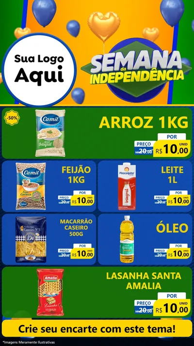 Modelo de TV para TV Vertical com o tema Semana da Independência para Supermercado
