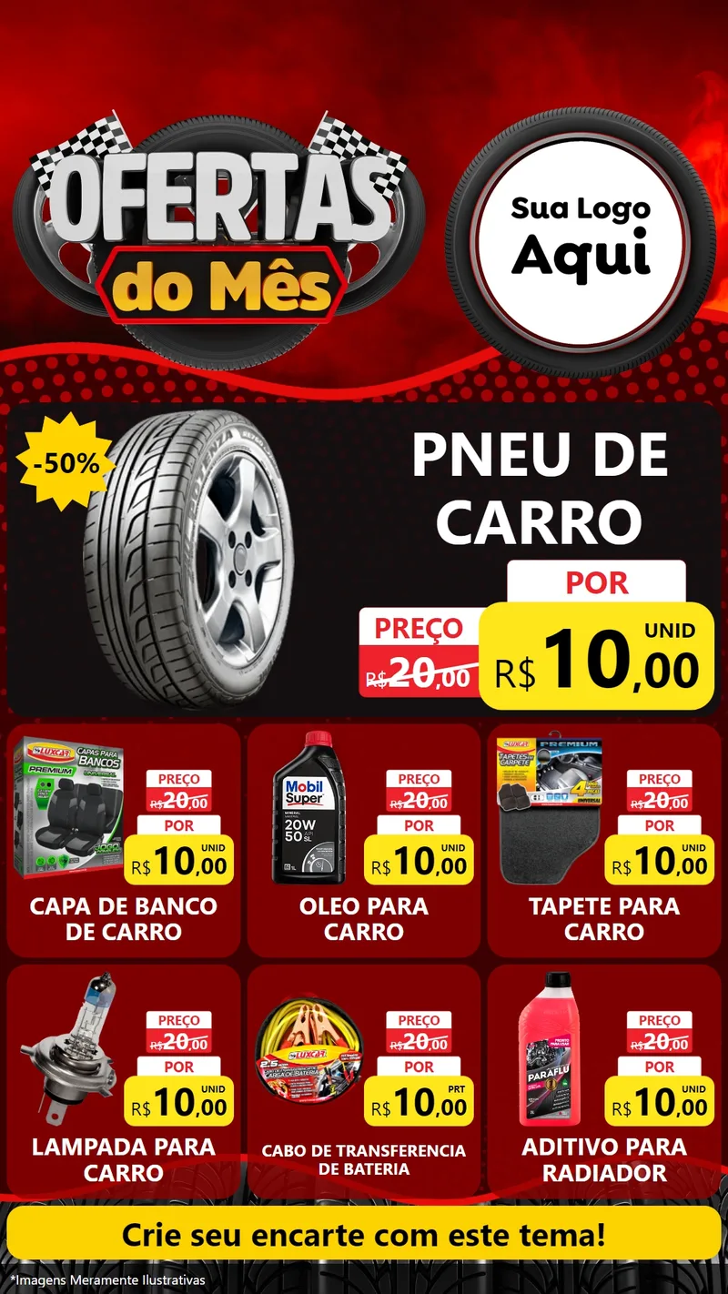 Modelo de Rede Social para Stories com o tema Ofertas do Mês - Autopeças para Auto peças
