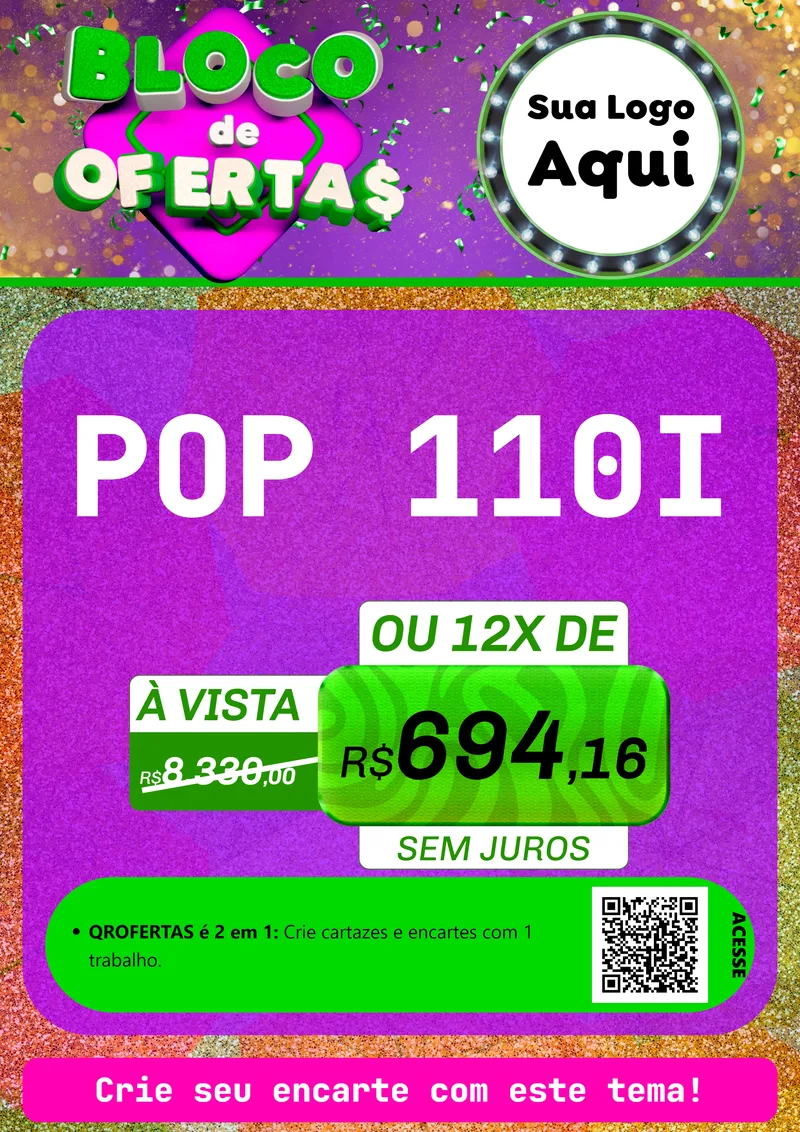 Modelo de Cartaz para Cartaz A4 Vertical com o tema Bloco de Ofertas para Concessionaria de Motos