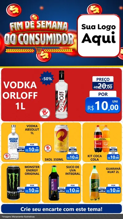 Modelo de Rede Social para Stories com o tema Fim de Semana do Consumidor para Distribuidora de bebidas