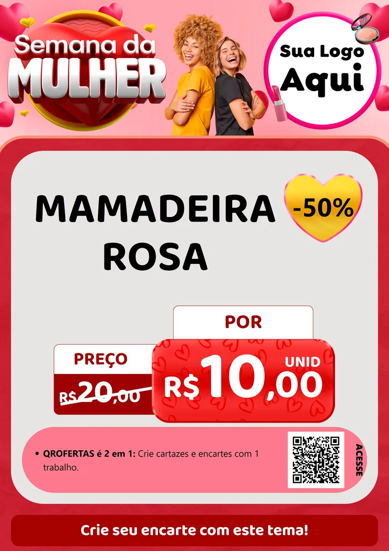 Modelo de Cartaz para Cartaz A4 Vertical com o tema Semana da Mulher para Bebês