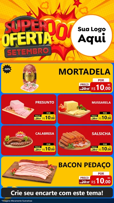 Modelo de TV para TV Vertical com o tema Super Oferta Setembro para Frios e Laticínios