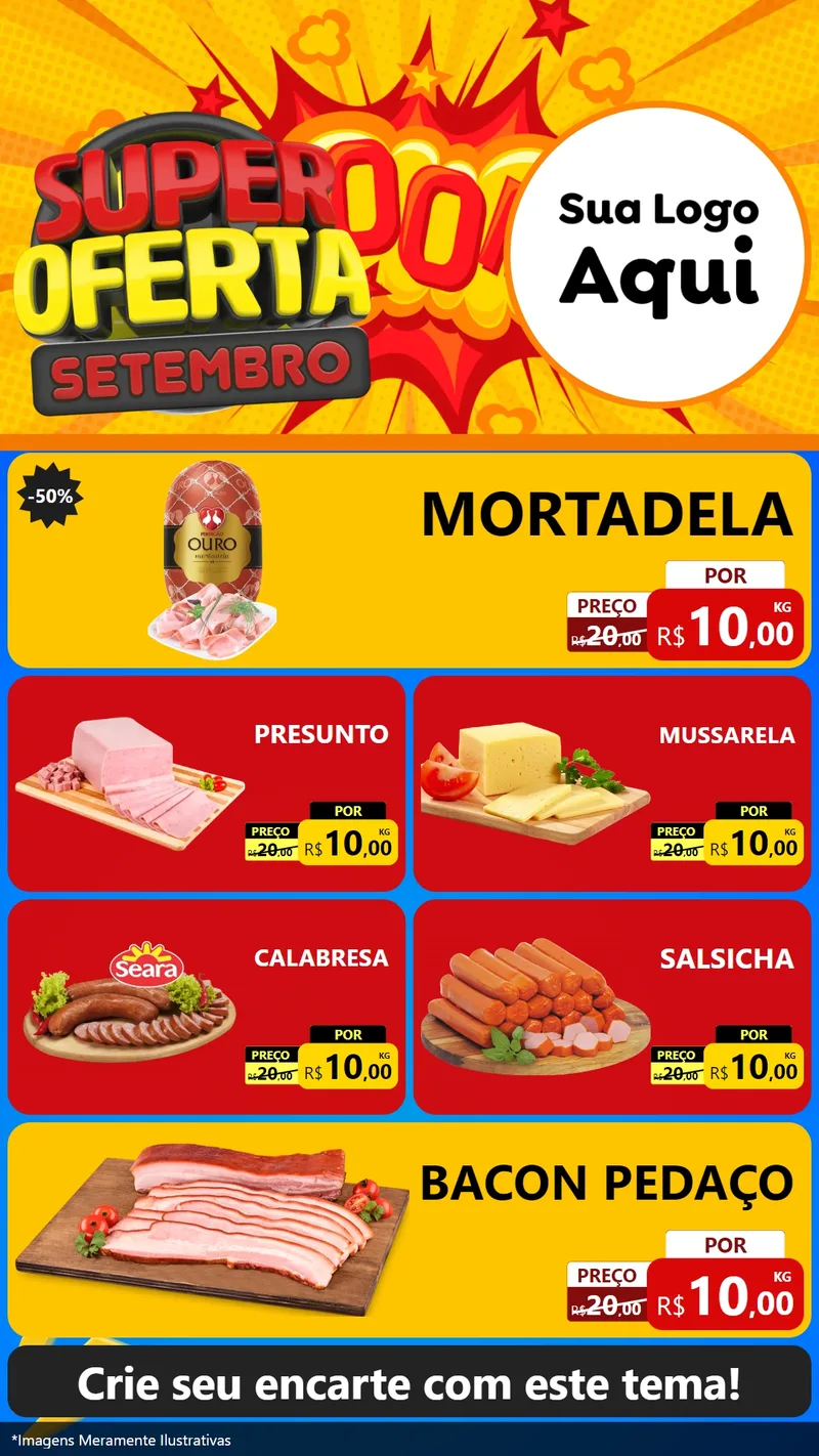 Modelo de TV para TV Vertical com o tema Super Oferta Setembro para Frios e Laticínios