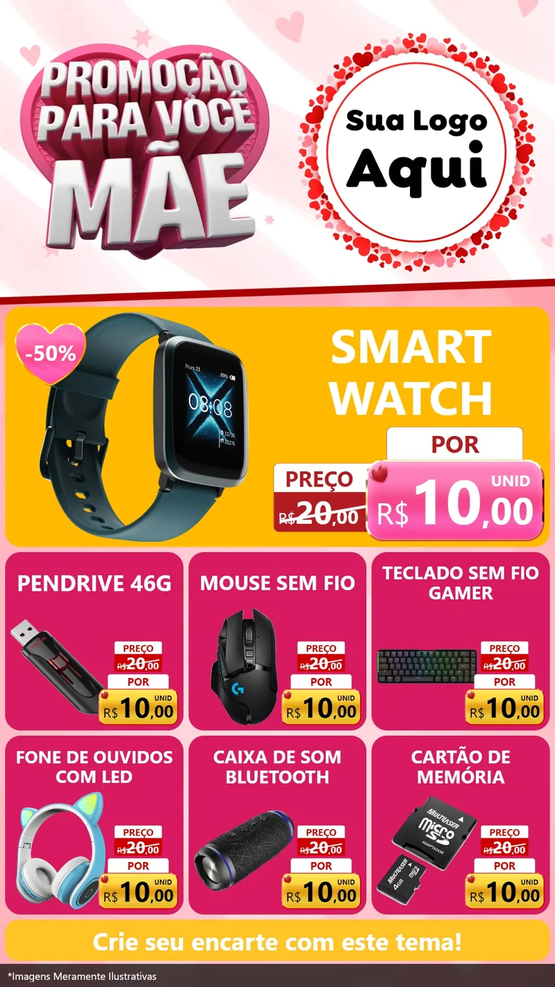 Modelo de Rede Social para Stories com o tema Promoção Para Você Mãe para Informática
