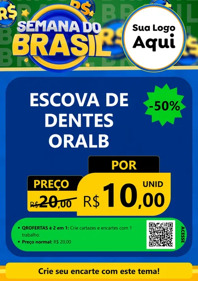Modelo de Cartaz para Cartaz A4 Vertical com o tema Semana Do Brasil para Higiene Pessoal