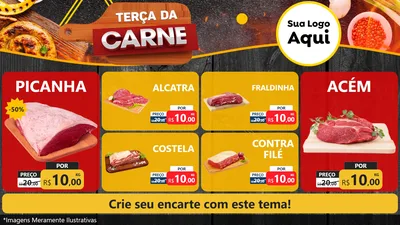 Modelo de TV para TV Horizontal com o tema Terça da Carne para Açougue