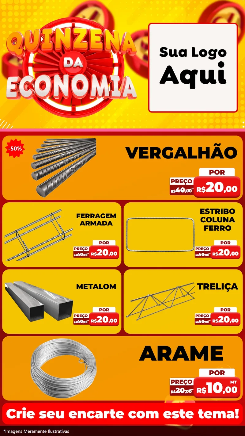 Modelo de TV para TV Vertical com o tema Quinzena Da Economia para Ferragens