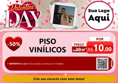Modelo de Cartaz para Cartaz A4 Horizontal com o tema Valentine's Day para Material para Construção