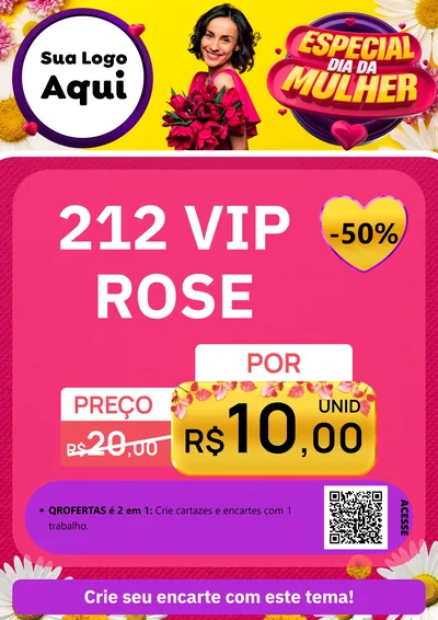 Modelo de Cartaz para Cartaz A4 Vertical com o tema Especial Dia da Mulher para Perfumes