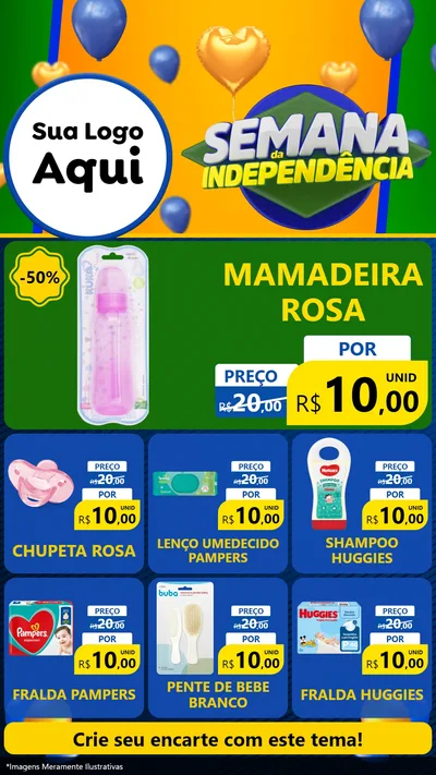 Modelo de Rede Social para Stories com o tema Semana da Independência para Bebês