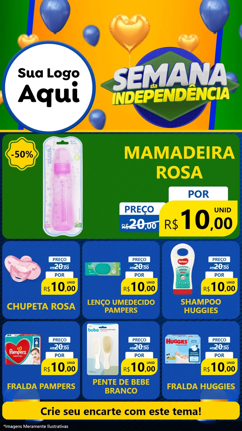 Modelo de Rede Social para Stories com o tema Semana da Independência para Bebês