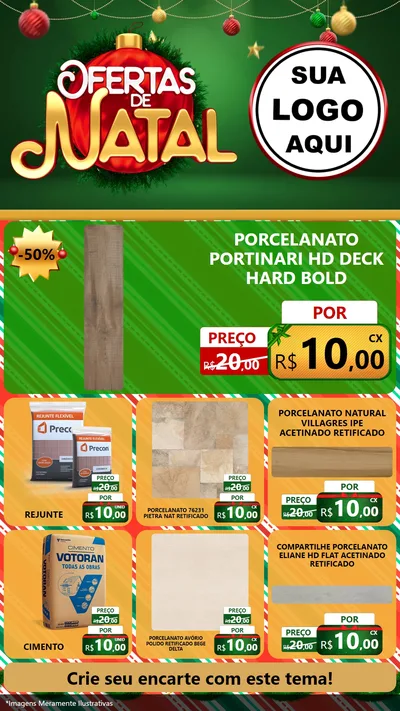 Modelo de Rede Social para Stories com o tema Ofertas de Natal para Pisos e revestimentos