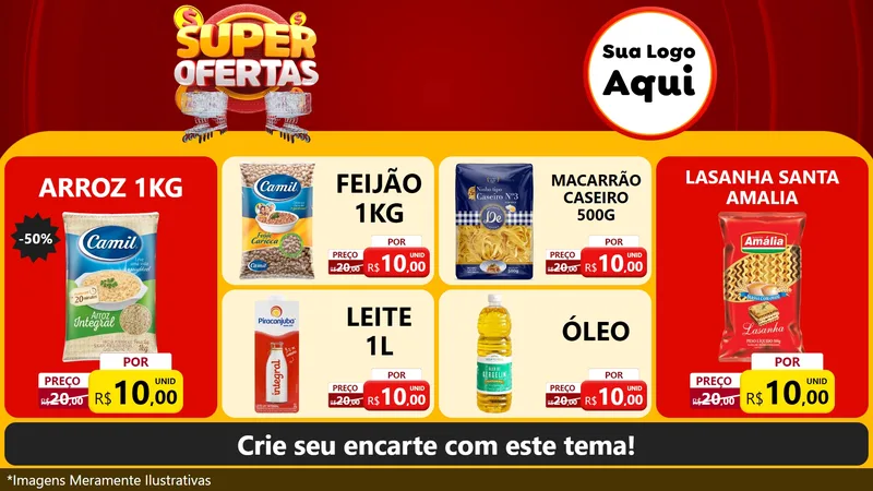 Modelo de TV para TV Horizontal com o tema Super Ofertas para Supermercado