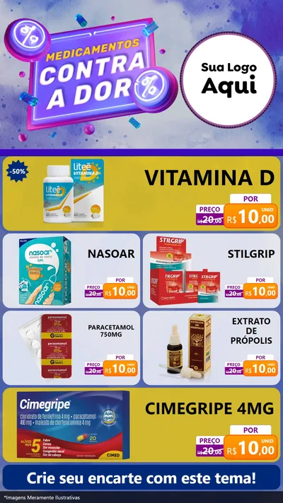 Modelo de TV para TV Vertical com o tema Contra Dor - Farmácia para Farmácia