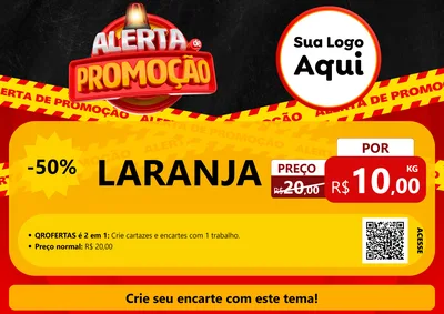 Modelo de Cartaz para Cartaz A4 Horizontal com o tema Alerta de Promoção para Hortifrúti