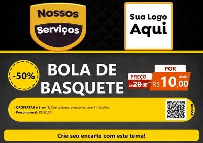 Modelo de Cartaz para Cartaz A4 Horizontal com o tema Nossos Serviços para Artigos Esportivos