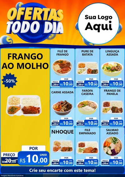 Modelo de Encarte para Encarte A4 Vertical com o tema Ofertas Todo Dia para Restaurante