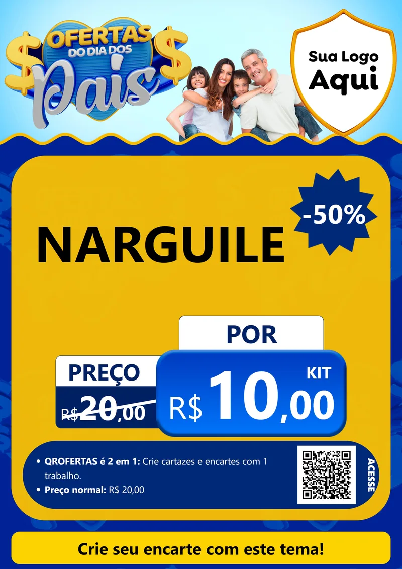 Modelo de Cartaz para Cartaz A4 Vertical com o tema Ofertas do Dia dos Pais para Tabacaria