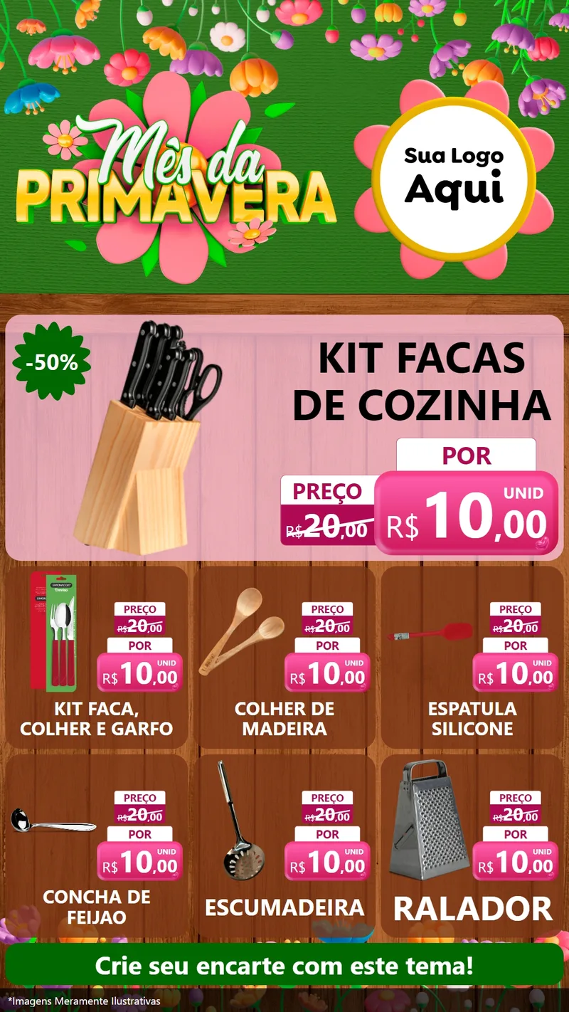 Modelo de Rede Social para Stories com o tema Mês da Primavera para Utilidades Domésticas