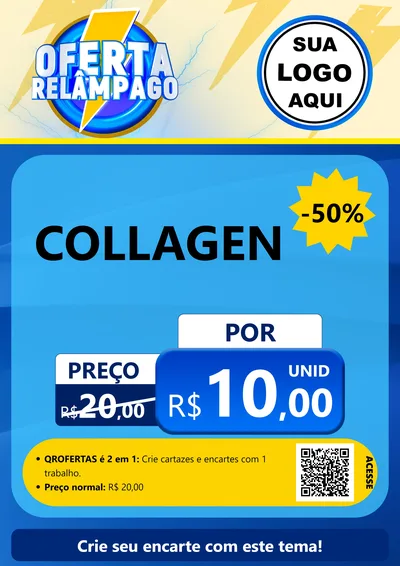 Modelo de Cartaz para Cartaz A4 Vertical com o tema Oferta Relâmpago para Suplementos alimentares