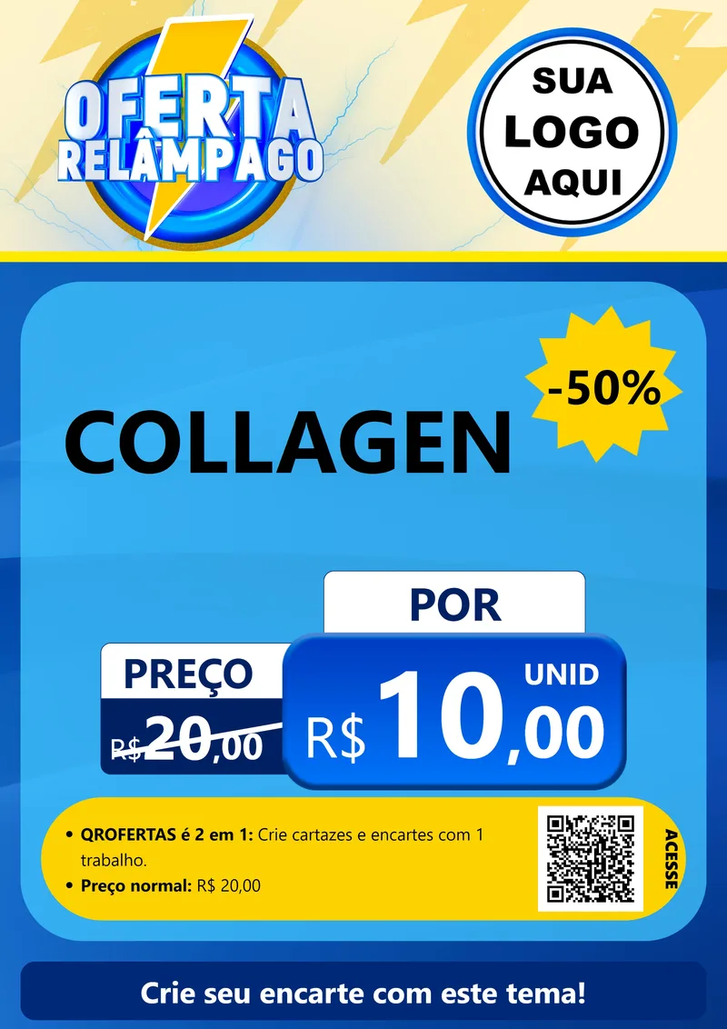 Modelo de Cartaz para Cartaz A4 Vertical com o tema Oferta Relâmpago para Suplementos alimentares