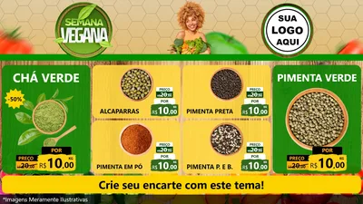 Modelo de TV para TV Horizontal com o tema Semana Vegana para Produtos Naturais