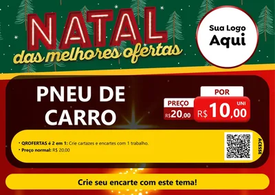 Modelo de Cartaz para Cartaz A4 Horizontal com o tema Natal das Melhores Ofertas para Auto peças
