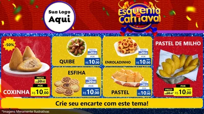 Modelo de TV para TV Horizontal com o tema Esquenta de Carnaval para Salgadaria
