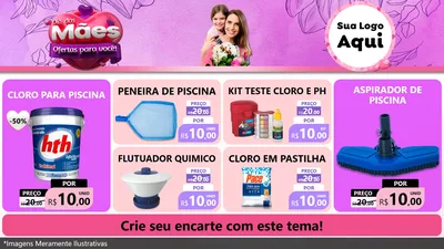 Modelo de TV para TV Horizontal com o tema Dia das Mães Ofertas para Você! para Produtos para Piscina