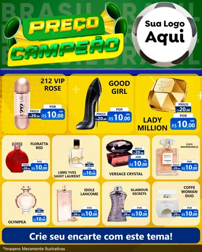 Modelo de Rede Social para Feed Instagram com o tema Preço Campeão - Copa para Perfumes