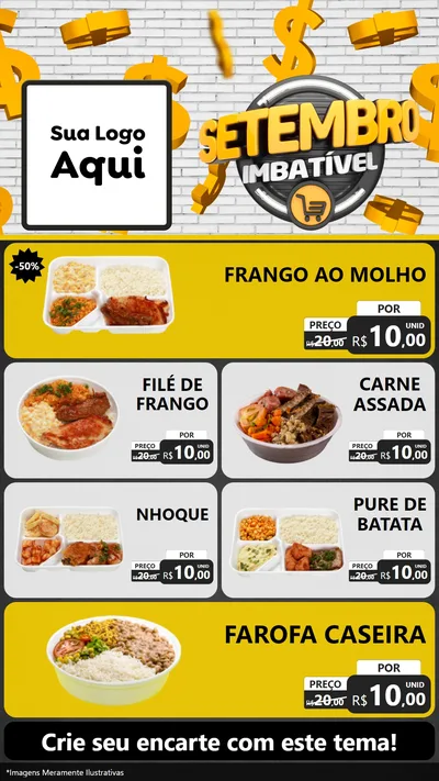 Modelo de TV para TV Vertical com o tema Setembro Imbatível para Restaurante