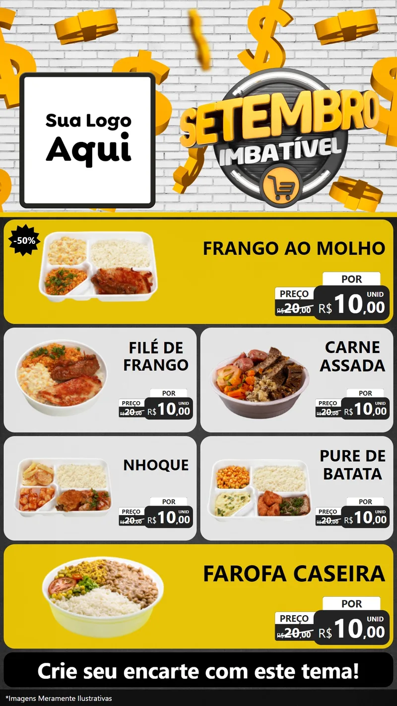 Modelo de TV para TV Vertical com o tema Setembro Imbatível para Restaurante