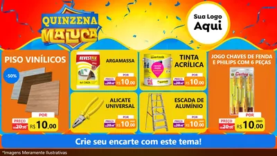 Modelo de TV para TV Horizontal com o tema Quinzena Maluca para Material para Construção