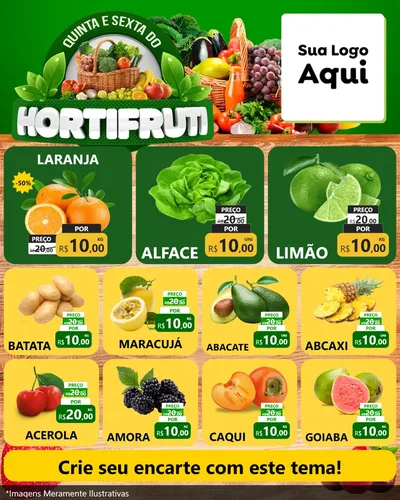 Modelo de Rede Social para Feed Instagram com o tema Quinta e sexta do Hortifruti para Hortifrúti